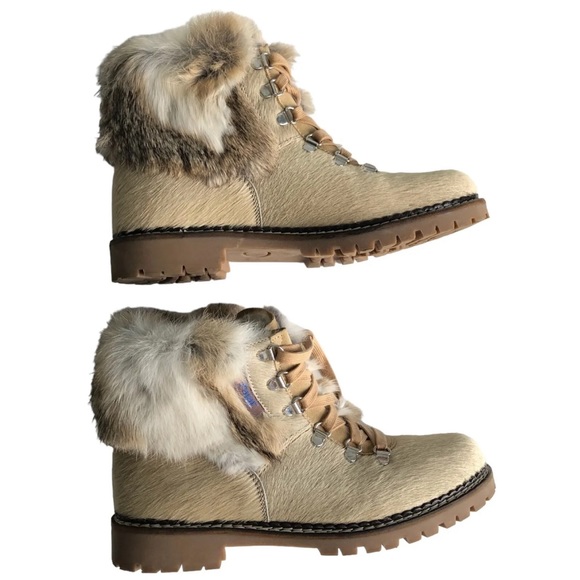 NEW PAJAR CANADA Rabbit Fur Women’s Boots Snow Waterproof Shearling Size 37 - Picture 2 of 8